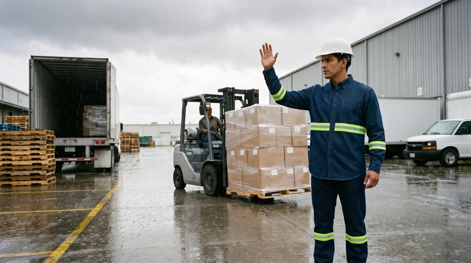 Ropa de trabajo de mezclilla para logística y almacén
